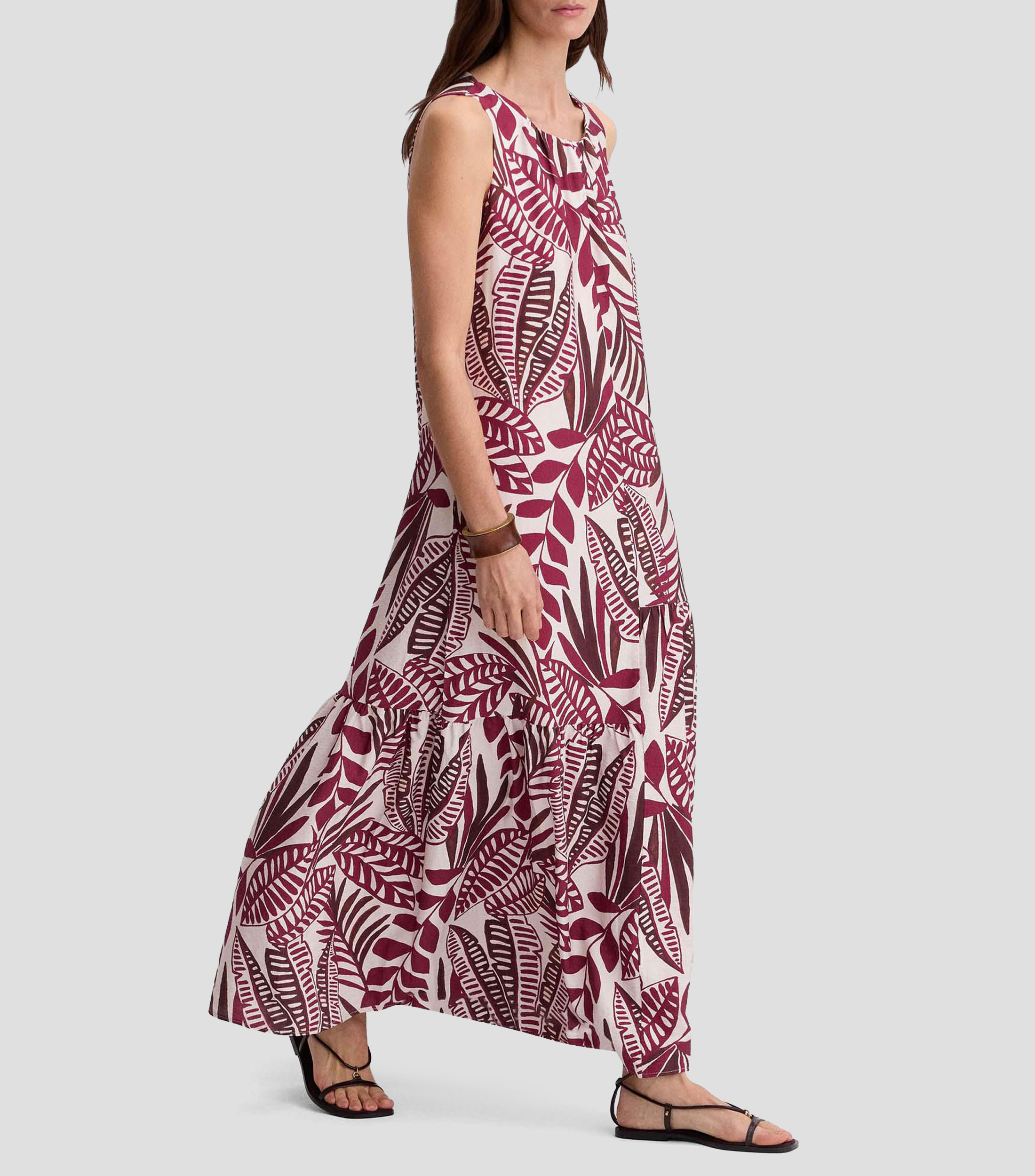 Vestido largo estampado Mujer